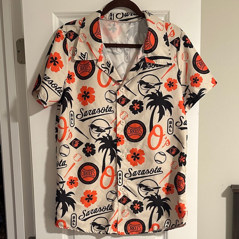 Sarasota Baltimore Orioles Spring Training Short-Sleeve Button Shirt - unisex